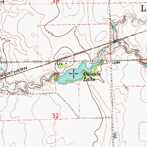 Topographic Map of Osceola Lake, SD