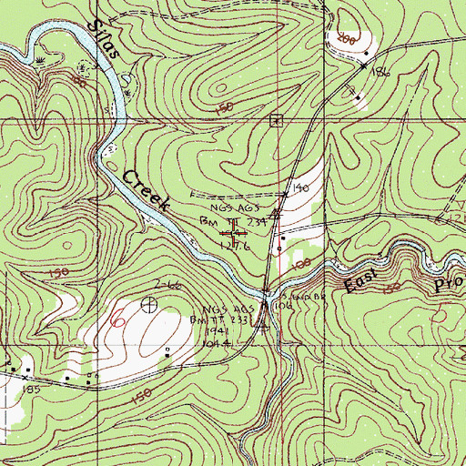 Topographic Map of Roberts, AL