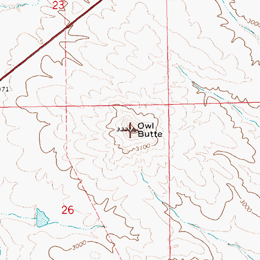 Topographic Map of Owl Butte, SD