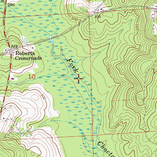Topographic Map of Roberts Branch, AL