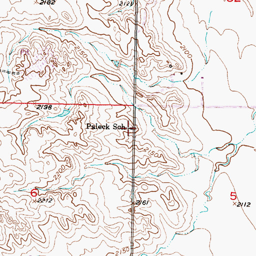 Topographic Map of Paleck School, SD