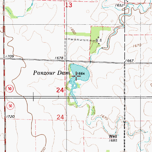 Topographic Map of Panzour Dam, SD