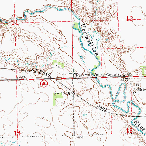 Topographic Map of Par-Mar Valley Country Club, SD