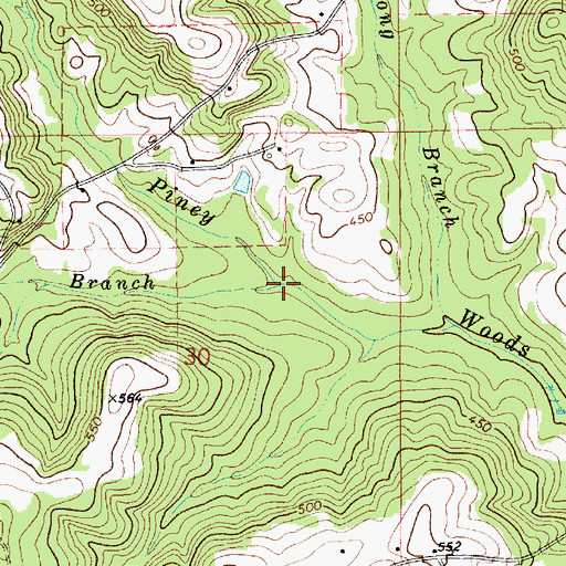 Topographic Map of Roberts Branch, AL