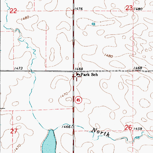 Topographic Map of Park School, SD
