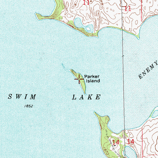 Topographic Map of Parker Island, SD