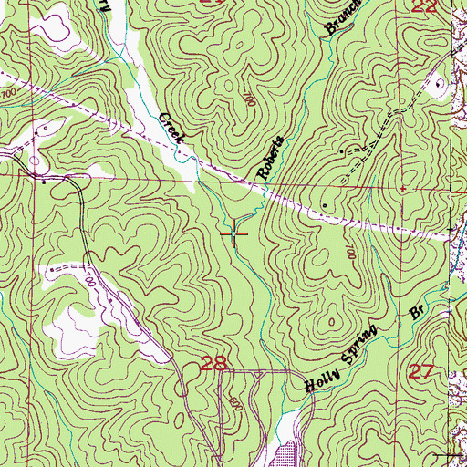 Topographic Map of Roberts Branch, AL