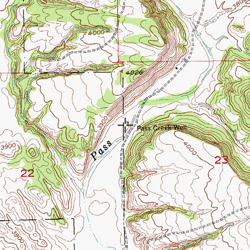 Topographic Map of Pass Creek Well, SD