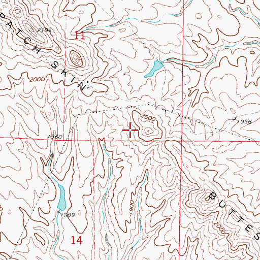 Topographic Map of Patch Skin Buttes, SD