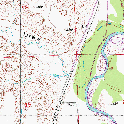 Topographic Map of Pats Draw, SD