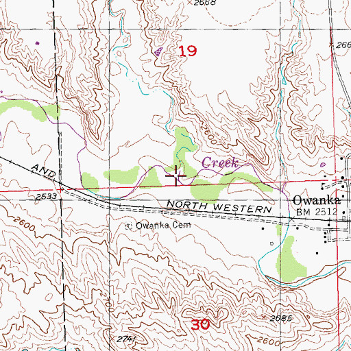 Topographic Map of Patterson Creek, SD