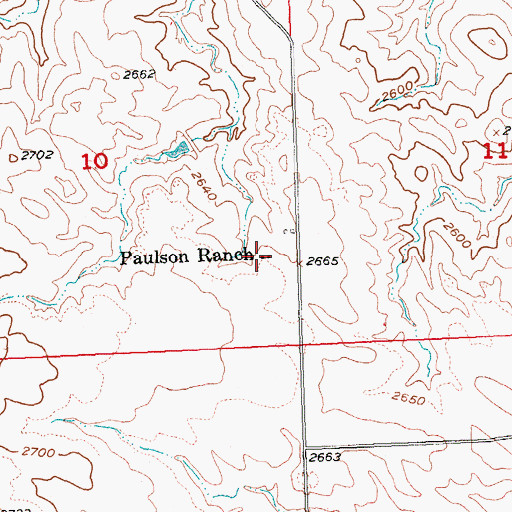 Topographic Map of Paulson Ranch, SD