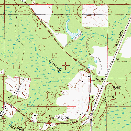 Topographic Map of Roberts Creek, AL