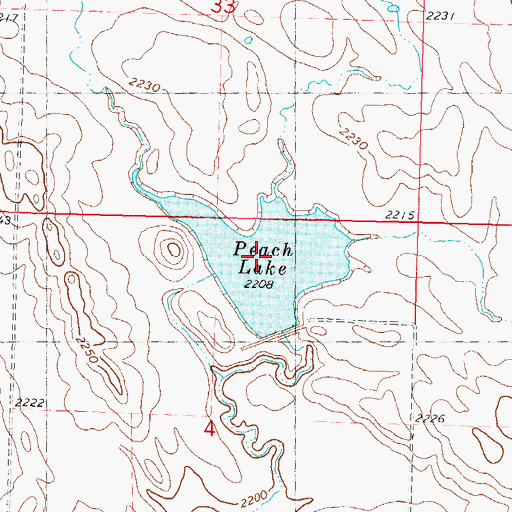 Topographic Map of Peach Lake, SD