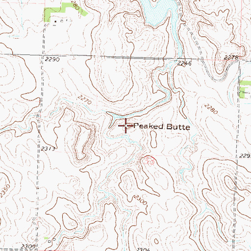 Topographic Map of Peaked Butte, SD