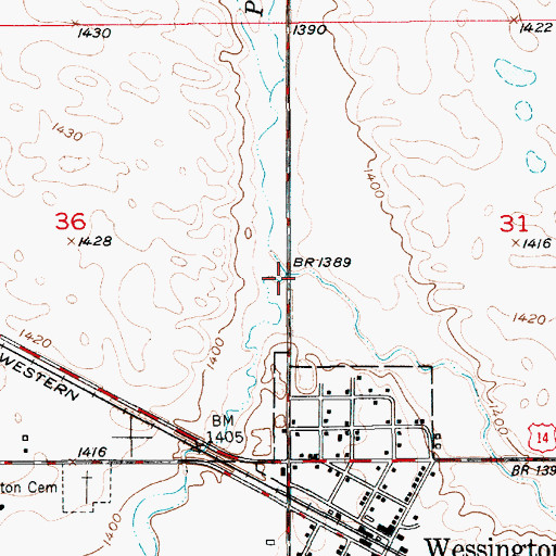 Topographic Map of Pearl Creek, SD