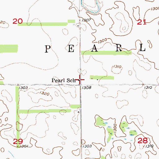 Topographic Map of Pearl School, SD