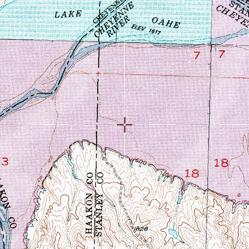 Topographic Map of Pearman Ranch, SD