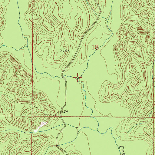 Topographic Map of Roberts Creek, AL