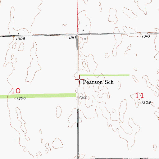 Topographic Map of Pearson School, SD