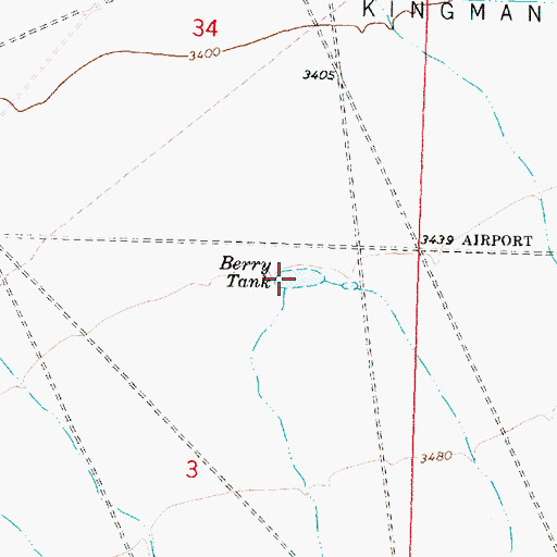 Topographic Map of Berry Tank, AZ