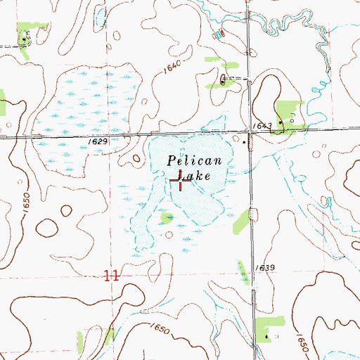 Topographic Map of Pelican Lake, SD