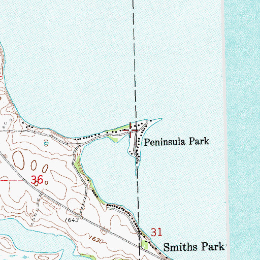 Topographic Map of Peninsula Park, SD