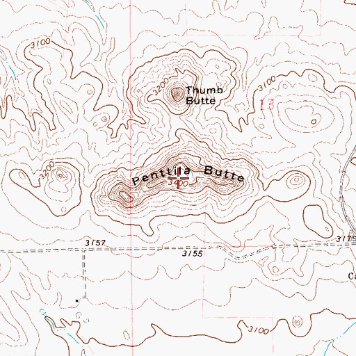 Topographic Map of Penttila Butte, SD