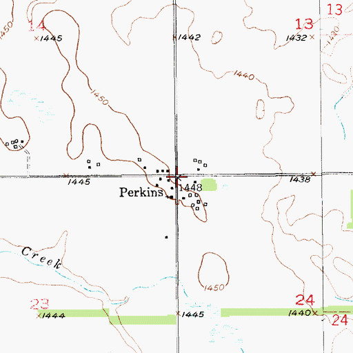 Topographic Map of Perkins, SD
