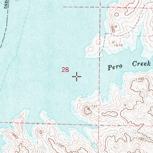 Topographic Map of Pero Creek, SD
