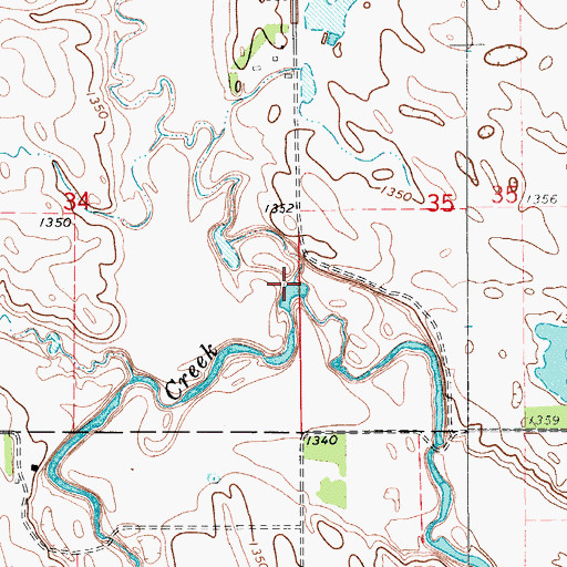 Topographic Map of Perry Creek, SD