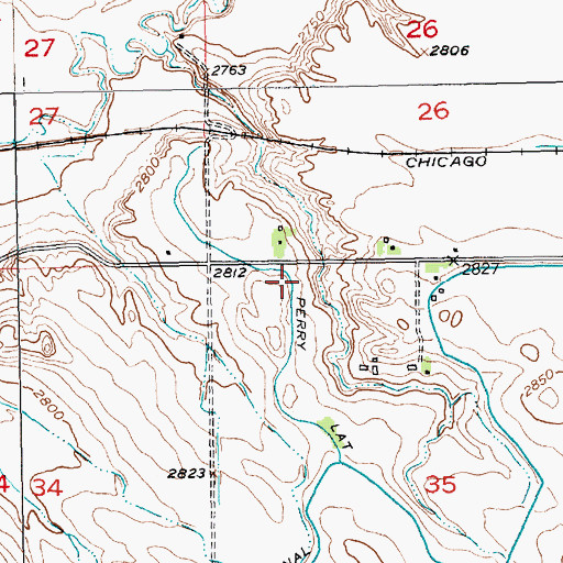 Topographic Map of Perry Lateral, SD