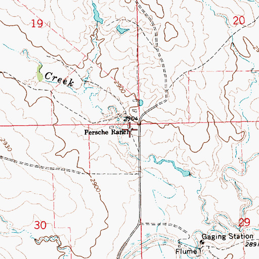 Topographic Map of Persche Ranch, SD