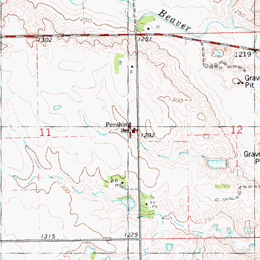 Topographic Map of Pershing School, SD