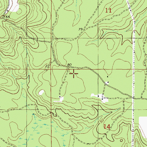 Topographic Map of Roberts School, AL