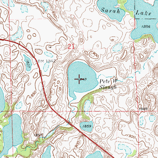Topographic Map of Pete W Slough, SD