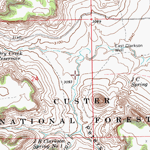 Topographic Map of Peterson Canyon, SD