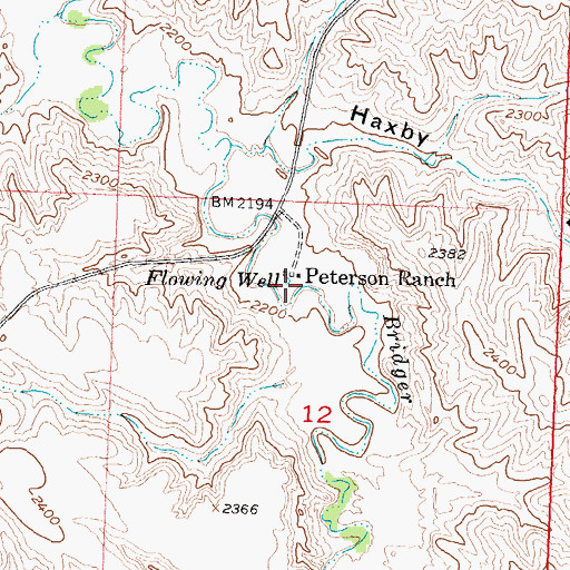Topographic Map of Peterson Ranch, SD