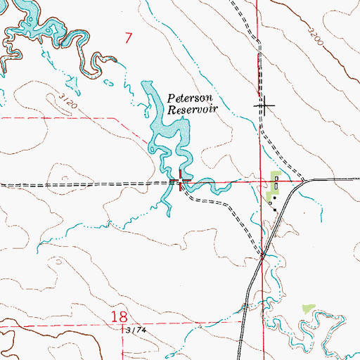 Topographic Map of Peterson Reservoir, SD