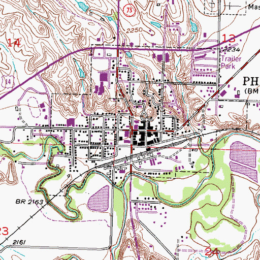 Topographic Map of Philip, SD