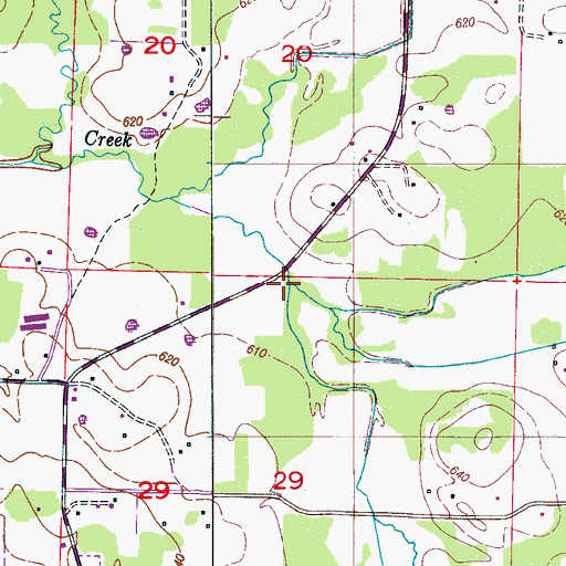 Topographic Map of Robertson Branch, AL