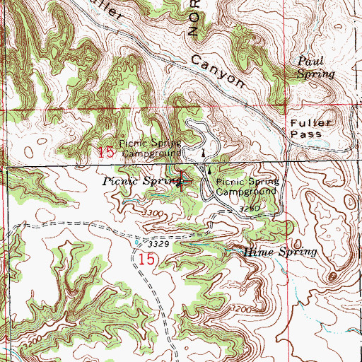 Topographic Map of Picnic Spring, SD