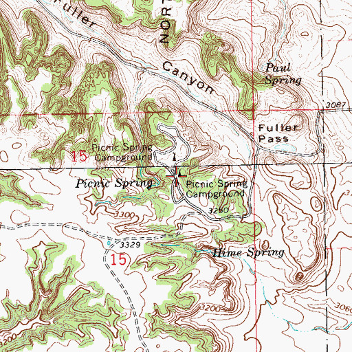 Topographic Map of Picnic Spring Campground, SD