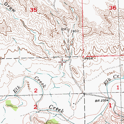 Topographic Map of Pierce Draw, SD
