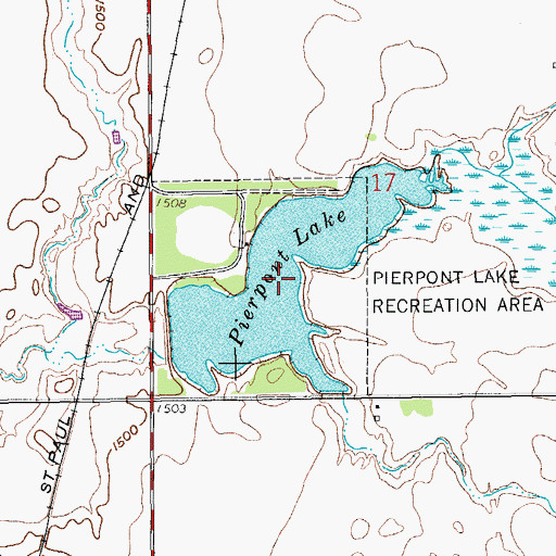 Topographic Map of Pierpont Lake, SD