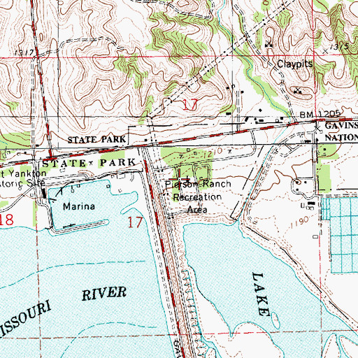 Topographic Map of Pierson Ranch Recreation Area, SD