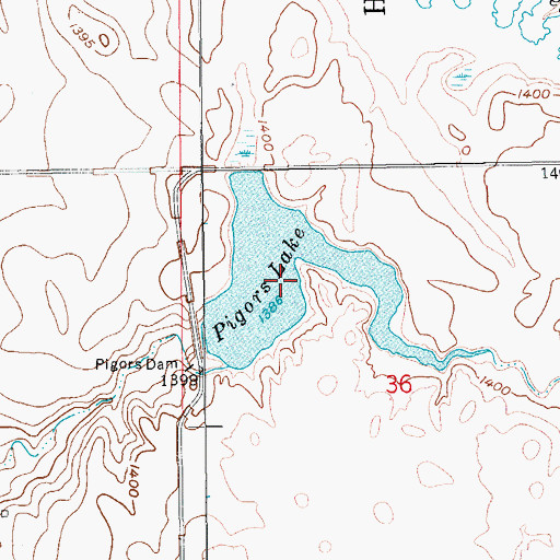 Topographic Map of Pigors Lake, SD