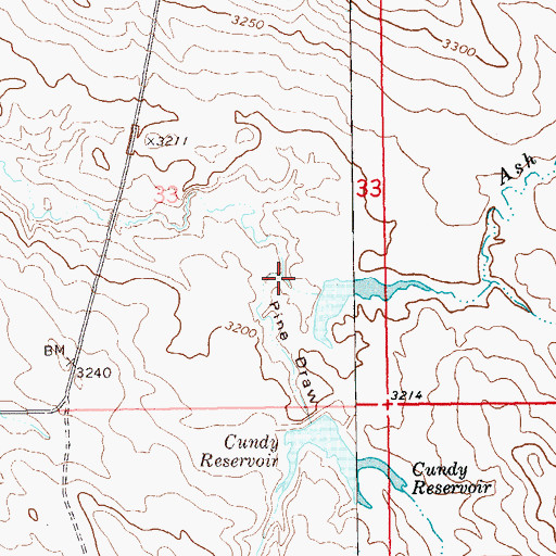 Topographic Map of Pine Draw, SD