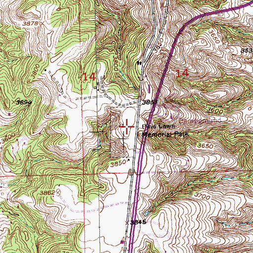 Topographic Map of Pine Lawn Memorial Park, SD