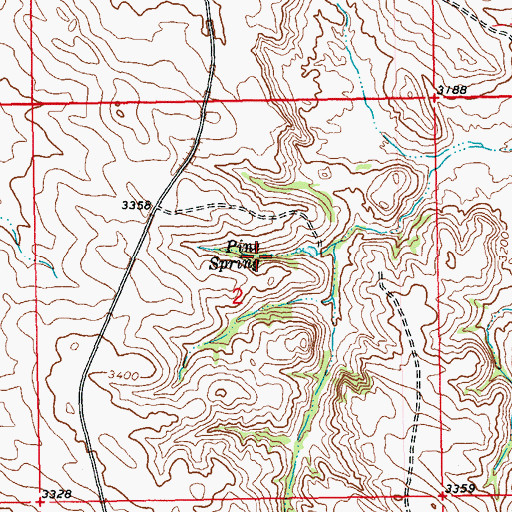 Topographic Map of Pine Spring, SD